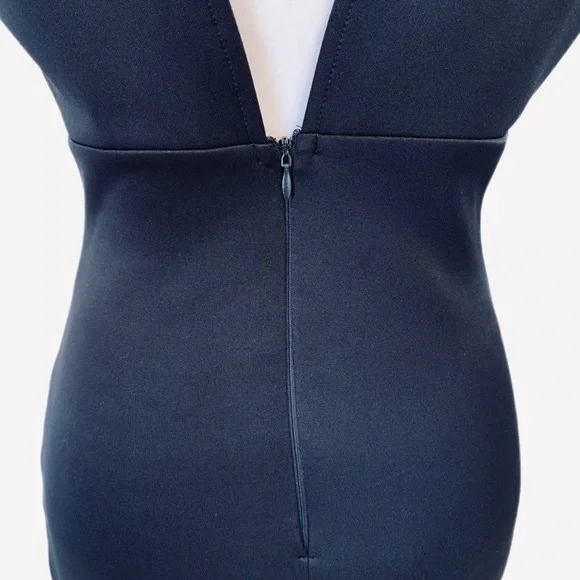 AX Paris | NW Plunge Hourglass Bodycon Midi Dress Navy Size 4 - Picture 4 of 16
